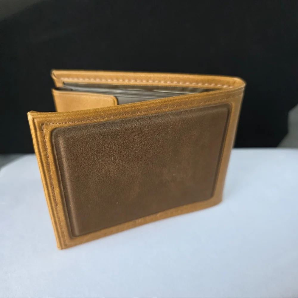 Vintage 1983 British Calf Bifold Wallet Pick-Pocket-proof  Man Made Leather